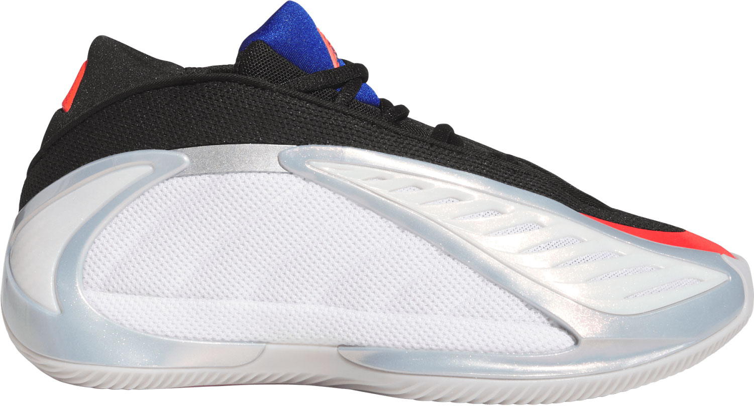 adidas Kids' Grade School Anthony Edwards 2 'Icon' Basketball Shoes - White/Lucid Red/Silver Metallic - View 1