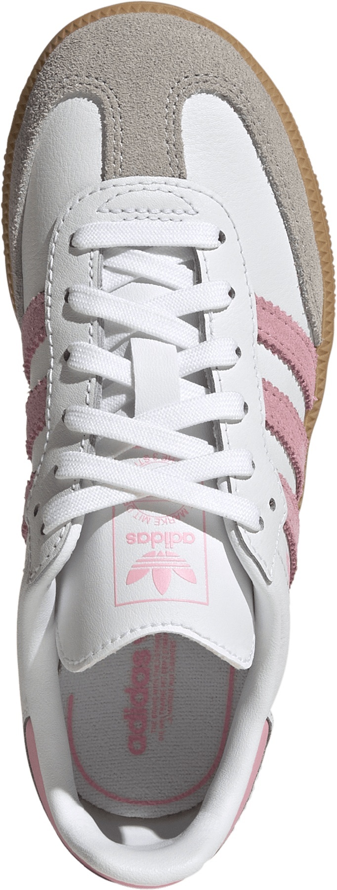 adidas Kids' Preschool Samba OG Shoes - White/Light Pink/Gum - View 2