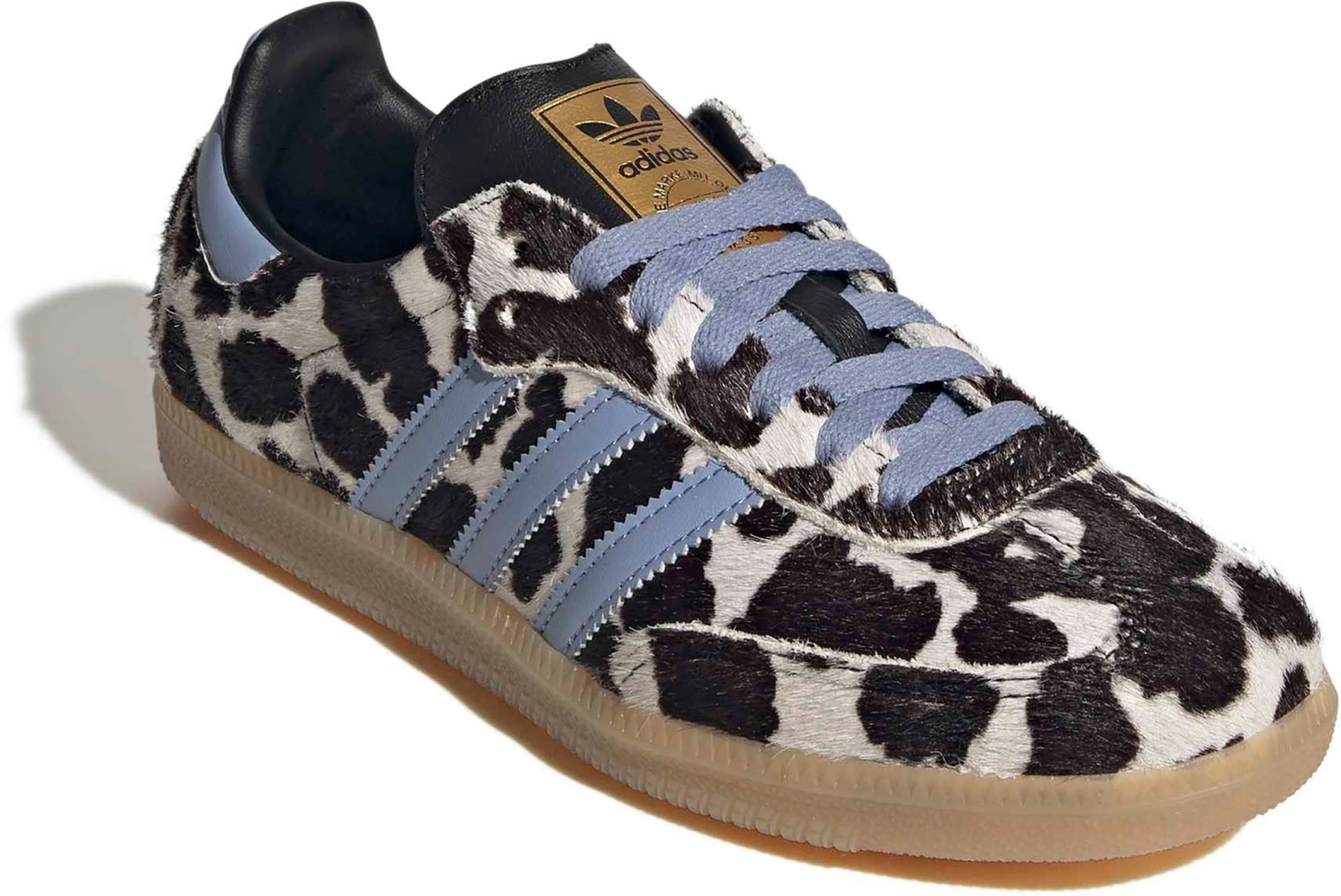 adidas Women's Samba OG Shoes - Pony Hair Chalk Blue/Blk - View 6