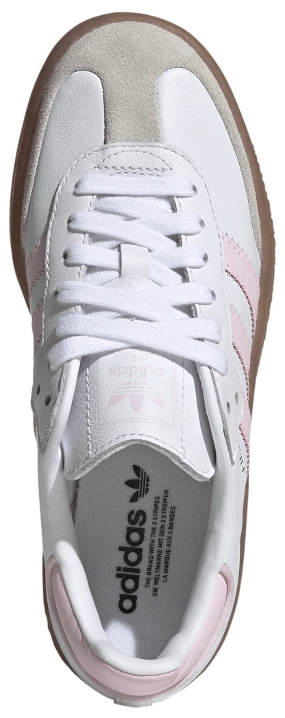adidas Kids' Grade School Sambae Shoes - White/Pink/Gold - View 3
