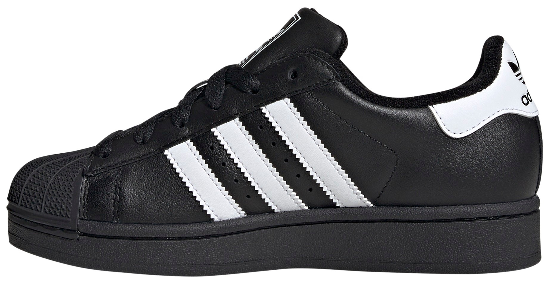 adidas Kids' Grade School Superstar II Shoes - Black/White - View 4