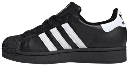 adidas Kids' Grade School Superstar II Shoes - Black/White - View 4