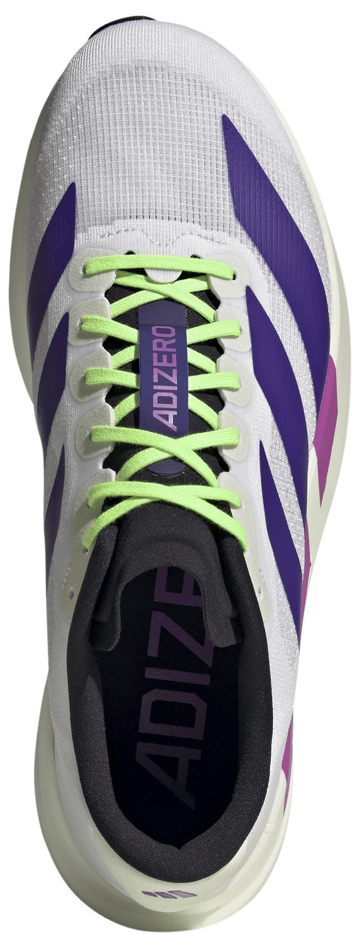 adidas Men's Adizero EVO SL Running Shoes - White/Purple/Lime - View 2