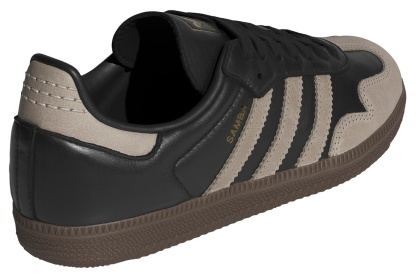 adidas Women's Samba OG Shoes - Core Black/Wonder Beige/Gold Met - View 5
