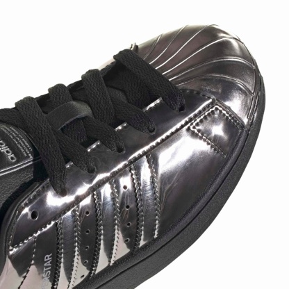 adidas Women's Superstar II Shoes - Chrome Black/Silver - View 7
