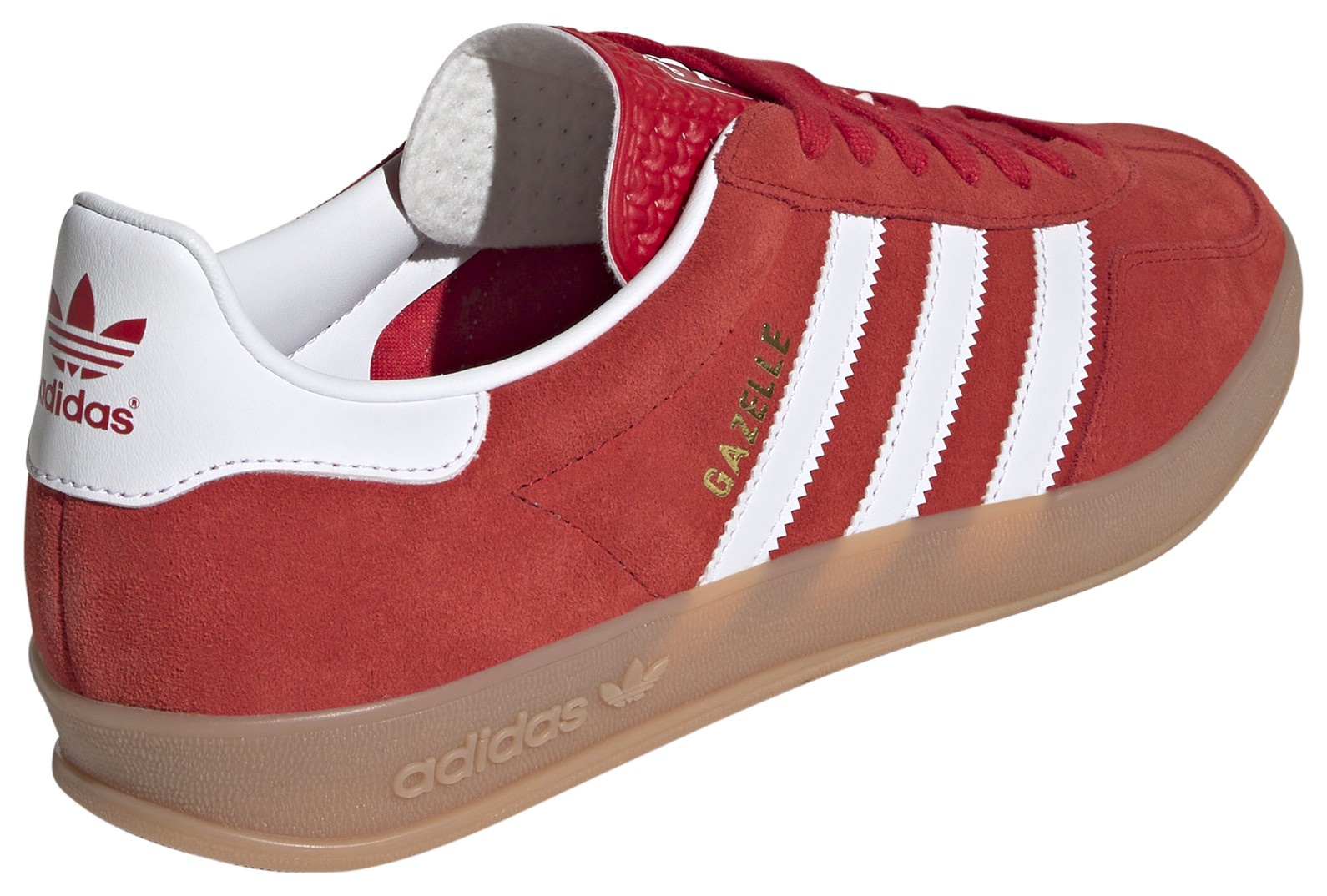 adidas Men's Gazelle Indoor Shoes - Red/Gum - View 7