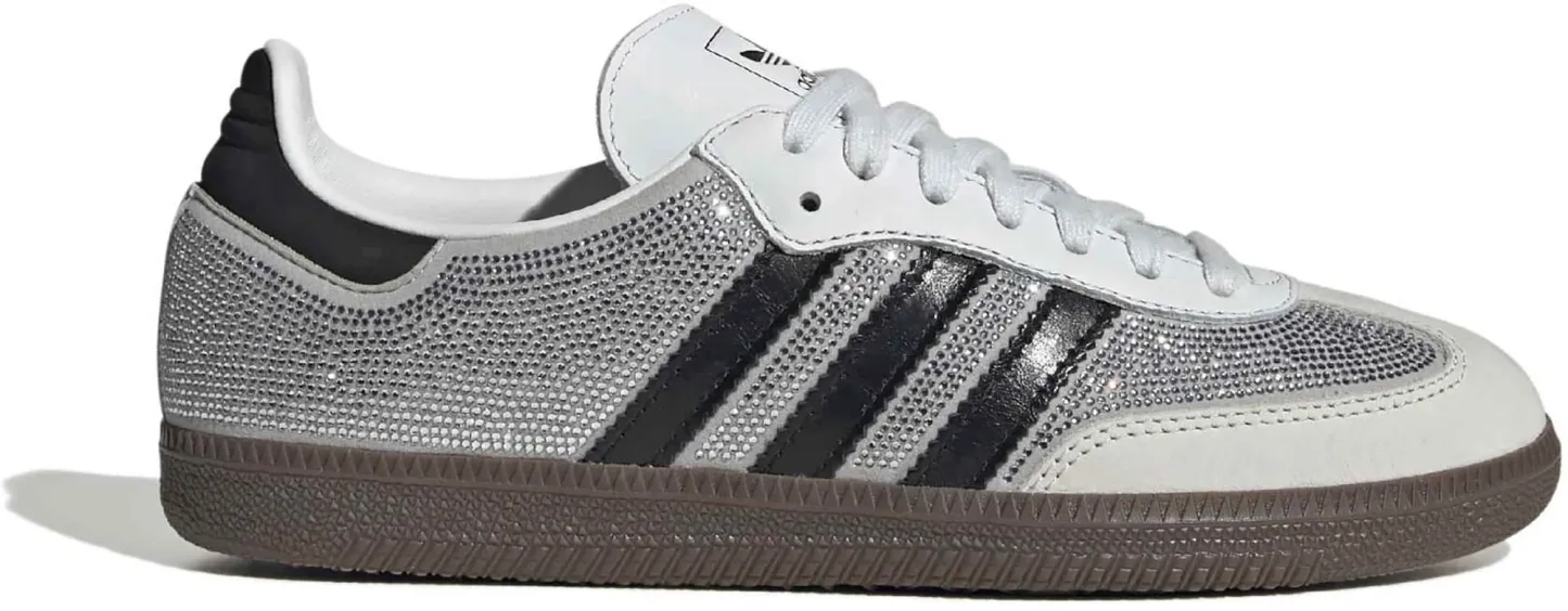 adidas Women's Samba OG Shoes - Rhinestone Wht/Silver/Blk - View 1