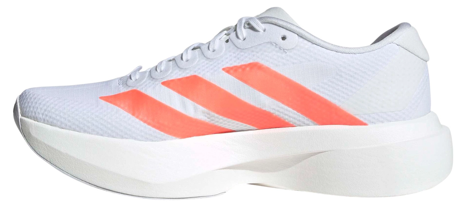 adidas Women's Adizero EVO SL Woven Running Shoes - FTWR WHITE/BEAM ORANGE/LUCID RED - View 4