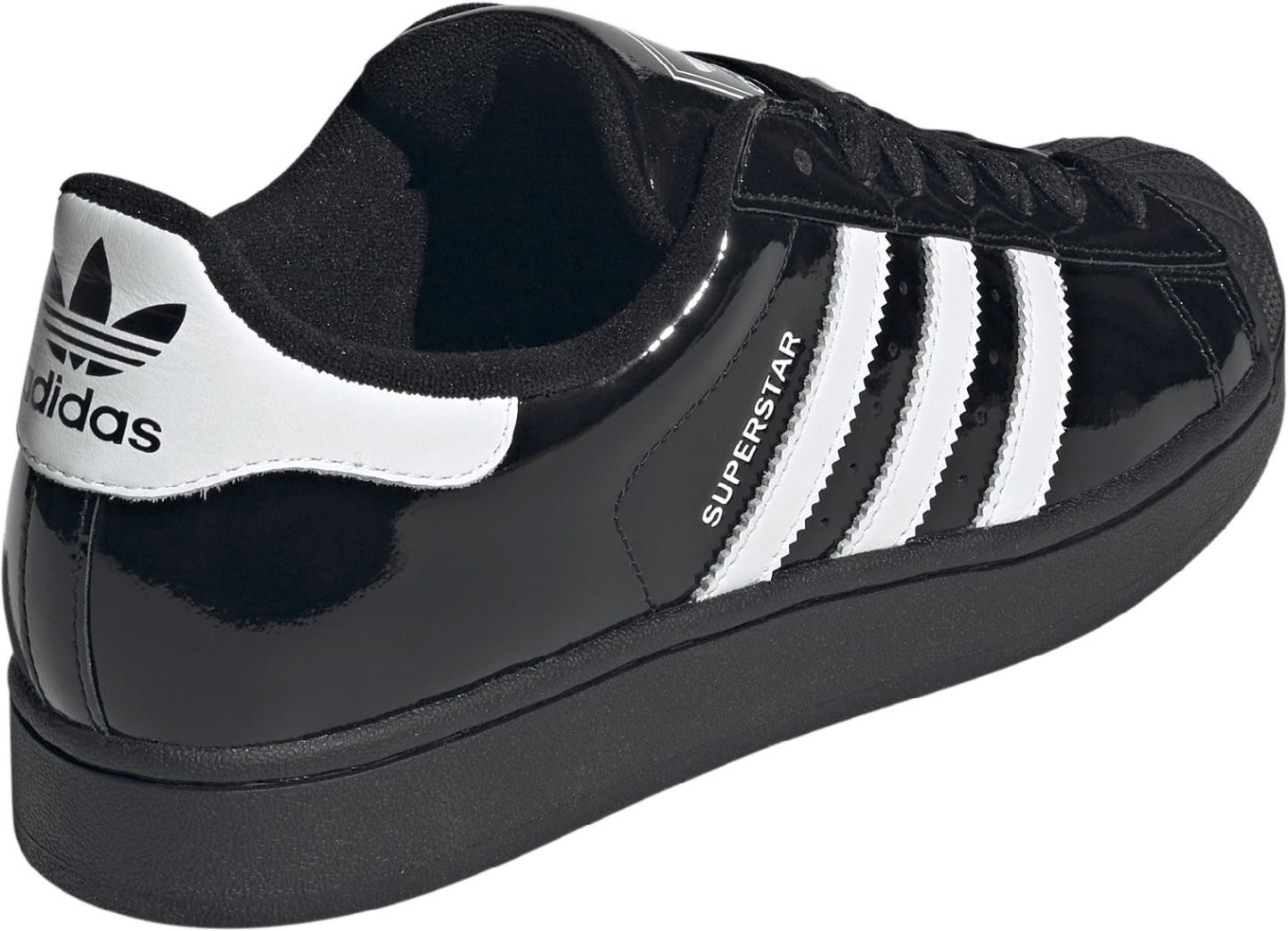 adidas Men's Superstar II Shoes - Shiny Black/White - View 6