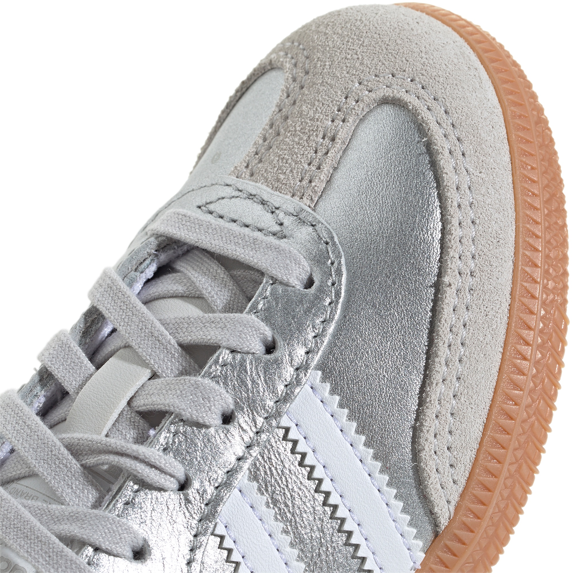 adidas Kids' Preschool Samba OG Shoes - Silver Met/Ftwr White/Gum 3 - View 8