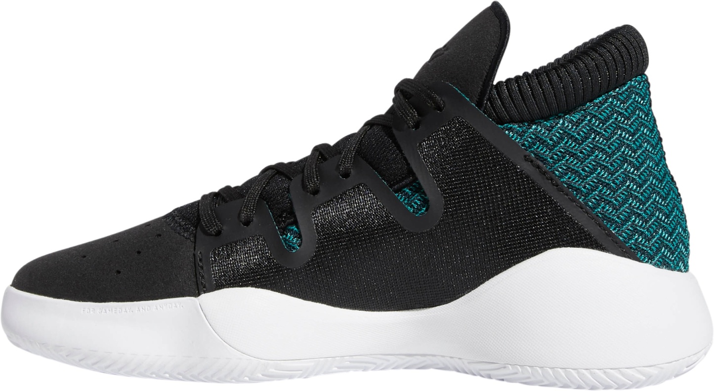 adidas Kids' Grade School Pro Vision Basketball Shoes - Black/Green - View 3
