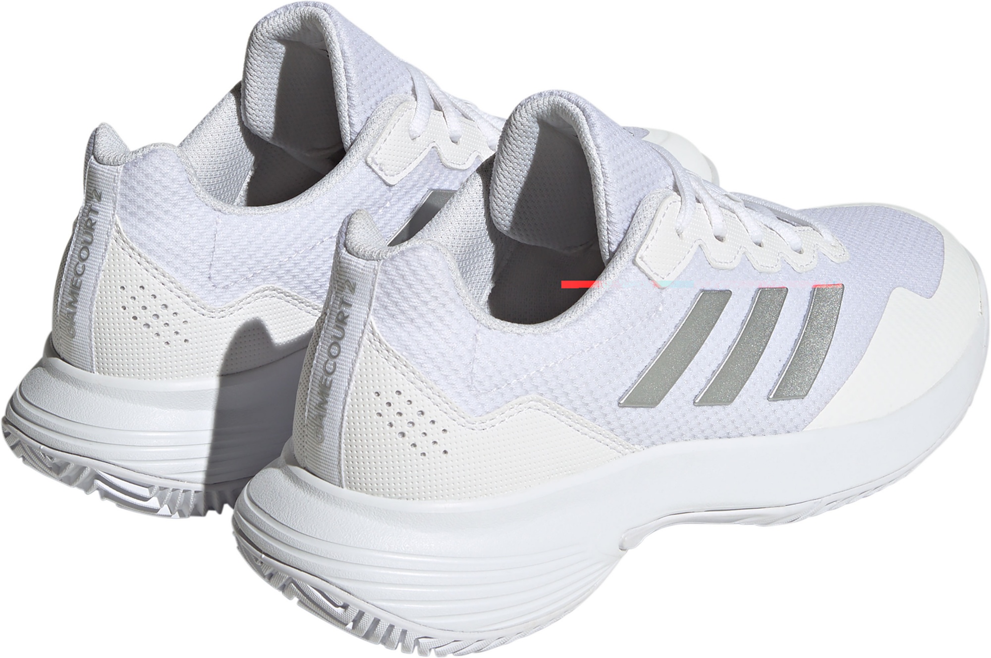 adidas Women's GameCourt 2 Tennis Shoes - White/Silver - View 5