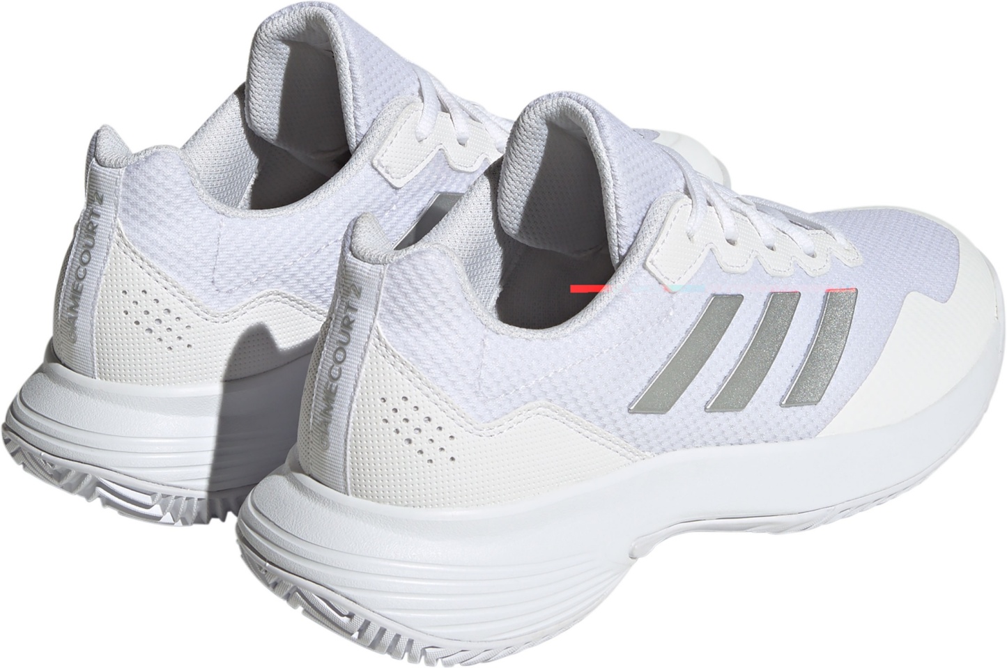 adidas Women's GameCourt 2 Tennis Shoes - White/Silver - View 5