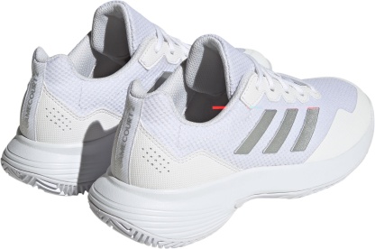 adidas Women's GameCourt 2 Tennis Shoes - White/Silver - View 5