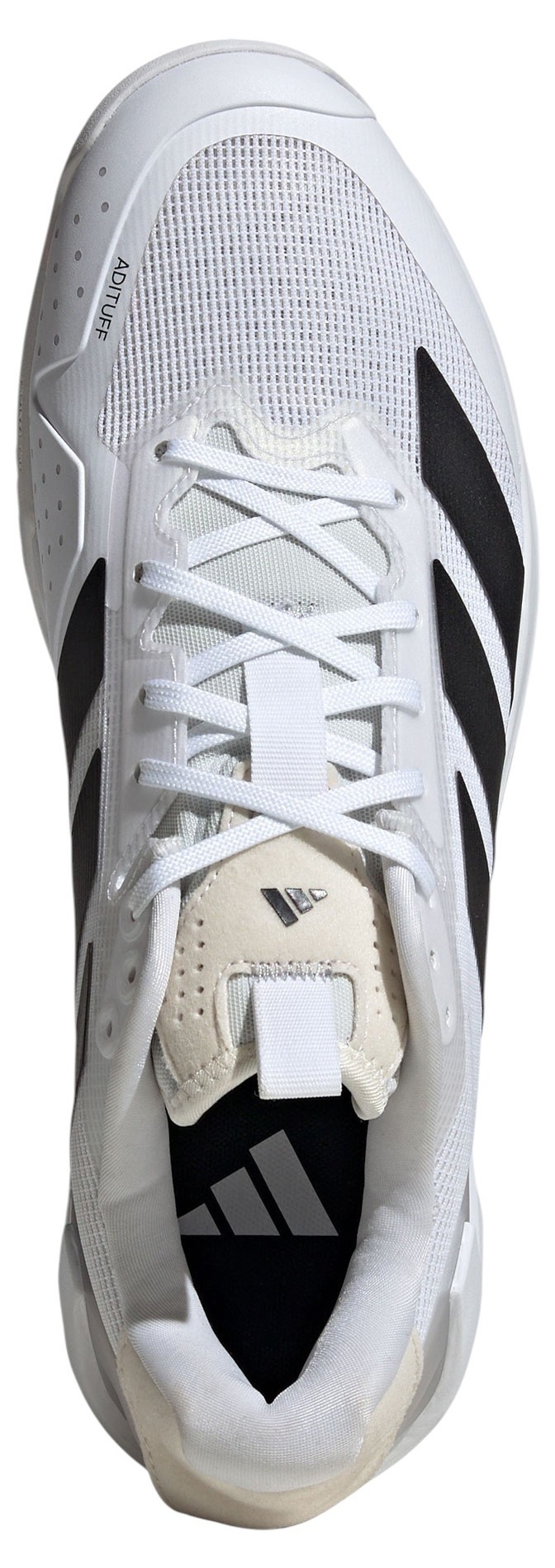 adidas Men's Adizero Ubersonic 5 Tennis Shoes - White/Black/Silver Metallic - View 2