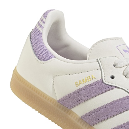 adidas Kids' Grade School Samba OG Shoes - Cloud White/Powder Plum/Gum - View 7