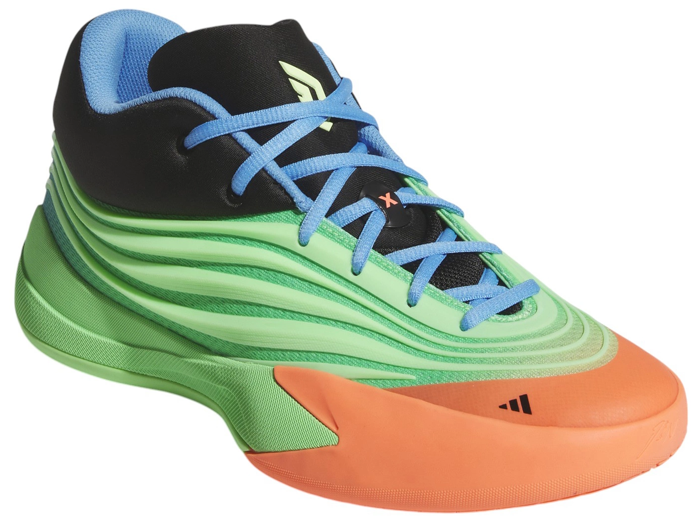adidas Dame X Basketball Shoes - Green/Orange/Black - View 5
