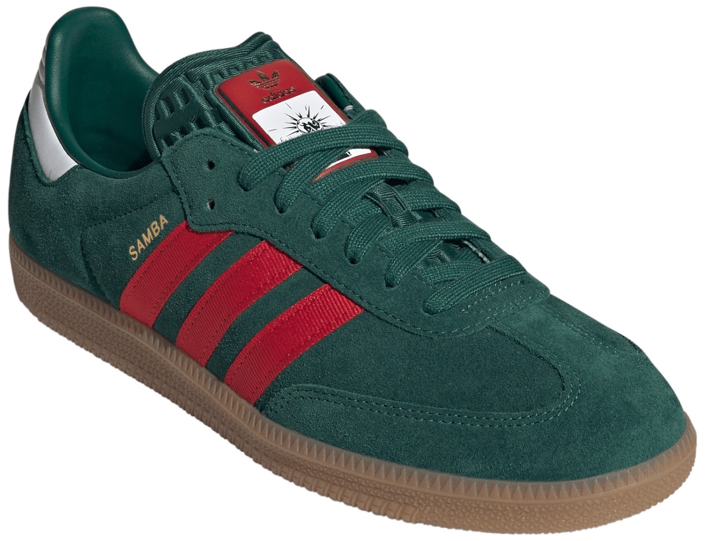 adidas FIFA World Cup Samba OG Shoes - Team Dark Green/Better Scarlet/Gum4 - View 5