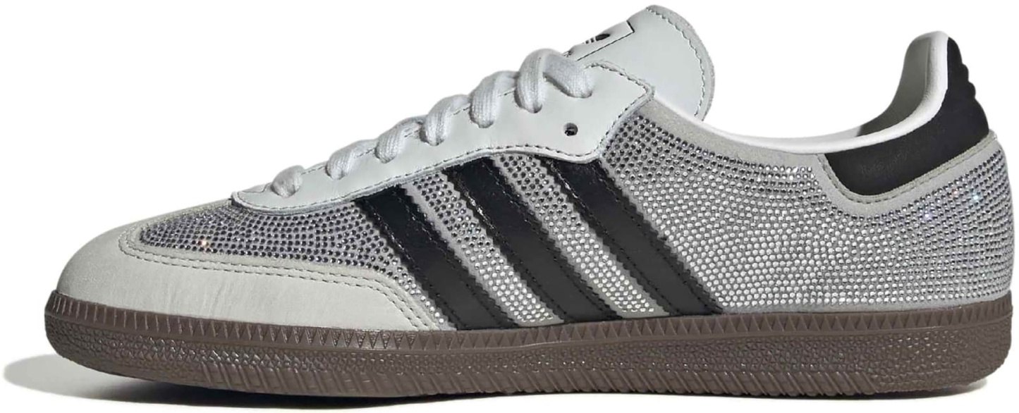 adidas Women's Samba OG Shoes - Rhinestone Wht/Silver/Blk - View 4
