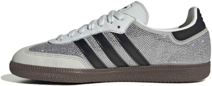 adidas Women's Samba OG Shoes - Rhinestone Wht/Silver/Blk - View 4