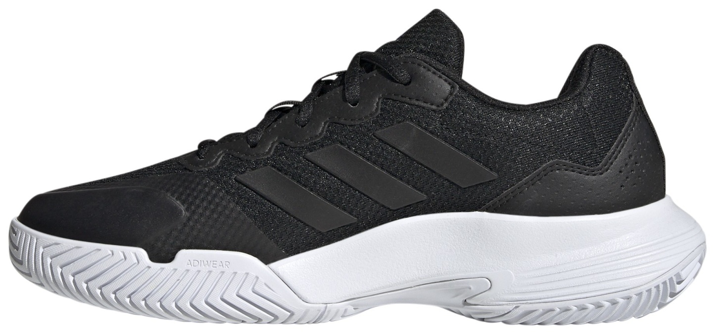 adidas Women's GameCourt 2 Tennis Shoes - Black/Silver - View 4