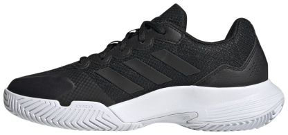 adidas Women's GameCourt 2 Tennis Shoes - Black/Silver - View 4