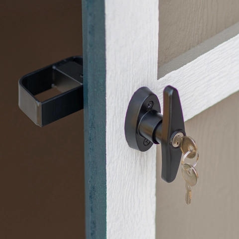 Side Door with T-Handle Close-up of a T-handle