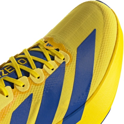 adidas Men's Adizero EVO SL Woven Running Shoes - Yellow/Team Royal Blue/Iron Met. - View 8