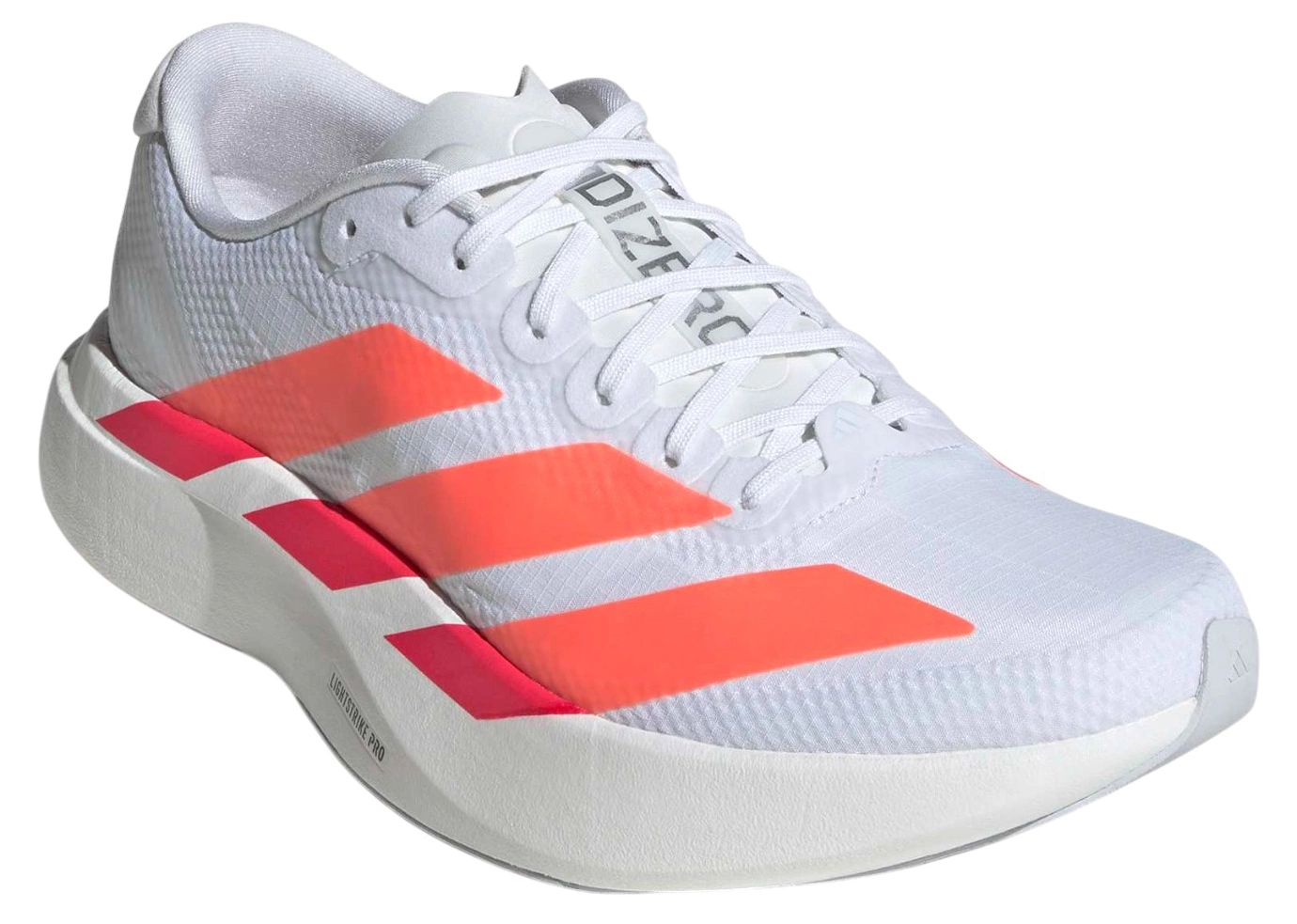 adidas Women's Adizero EVO SL Woven Running Shoes - FTWR WHITE/BEAM ORANGE/LUCID RED - View 5