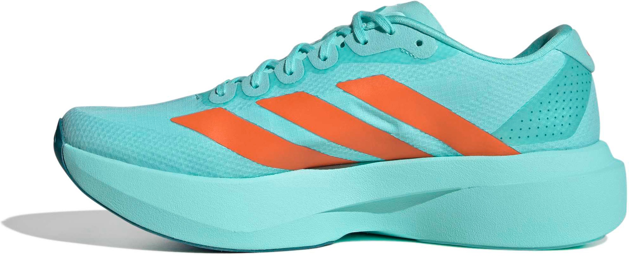 adidas Men's Adizero EVO SL Woven Running Shoes - Flash Aqua/Impct Orange/Arctic - View 4