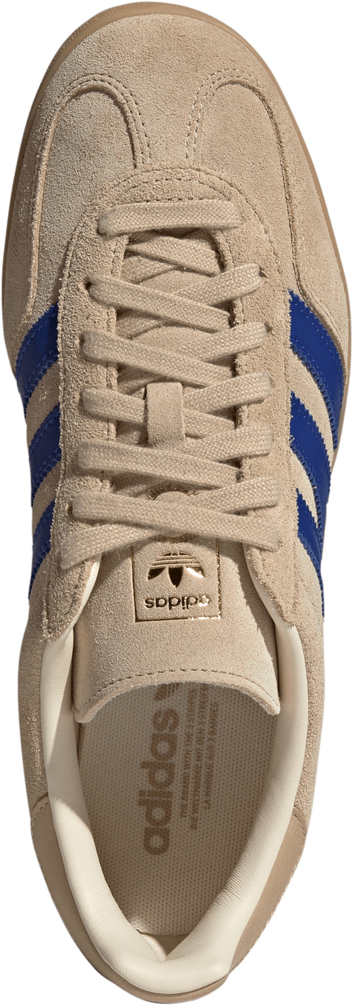 adidas Men's Gazelle Indoor Shoes - Beige/Royal Blue/White - View 2