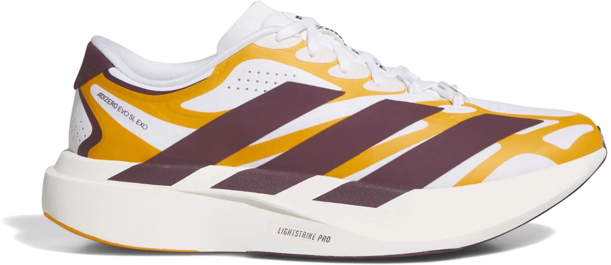 adidas Men's Adizero EVO SL EXO Arizona State Running Shoes - Ftwr White/Team Maroon/Team College Gold - View 1