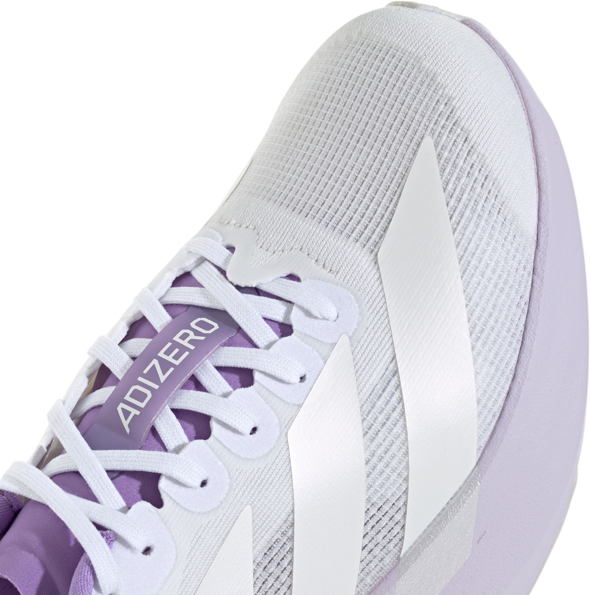 adidas Women's Adizero EVO SL Running Shoes - White/Zero Metallic/Purple Tint - View 7