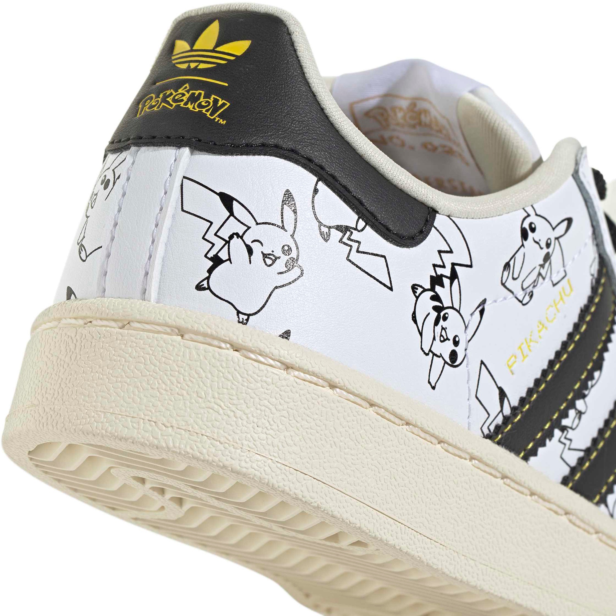 adidas x Pokémon Kids' Preschool Superstar II Shoes - White/Core Black/Gold Met - View 8