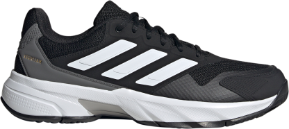adidas Men's CourtJam Control 3 Tennis Shoes - Black/White/Grey - View 1
