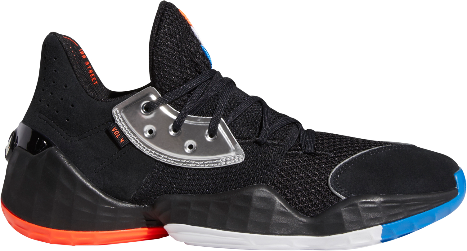 adidas Harden Vol. 4 Basketball Shoes - Black/Silver - View 1