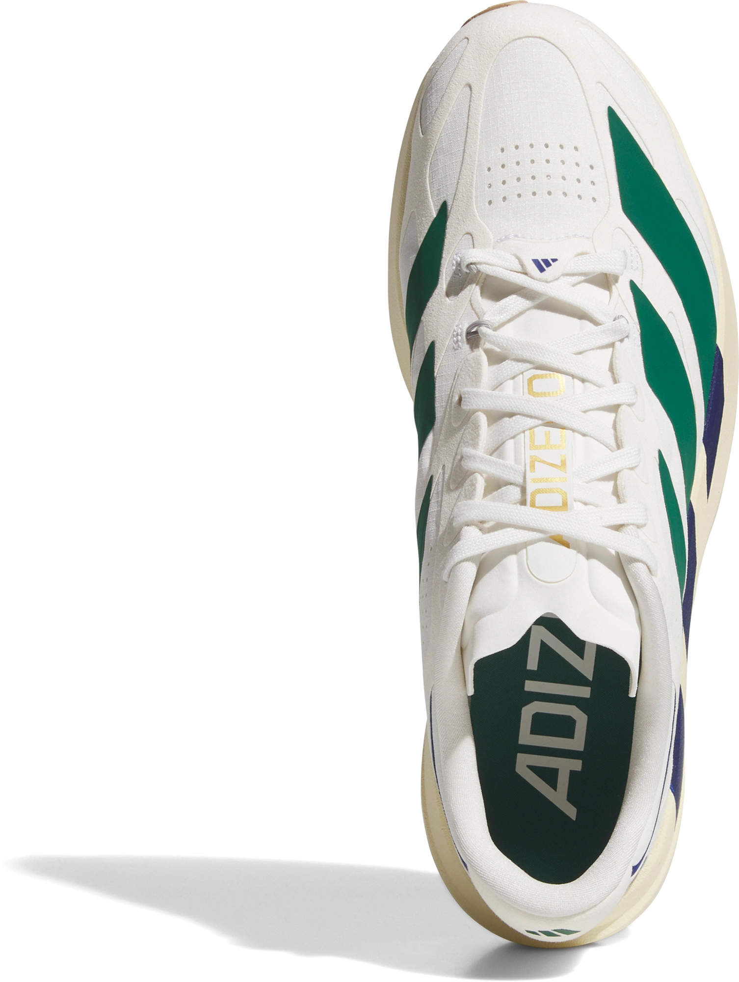 adidas Men's Adizero EVO SL EXO Suede Running Shoes - White/Collegiate Green/Cream - View 2