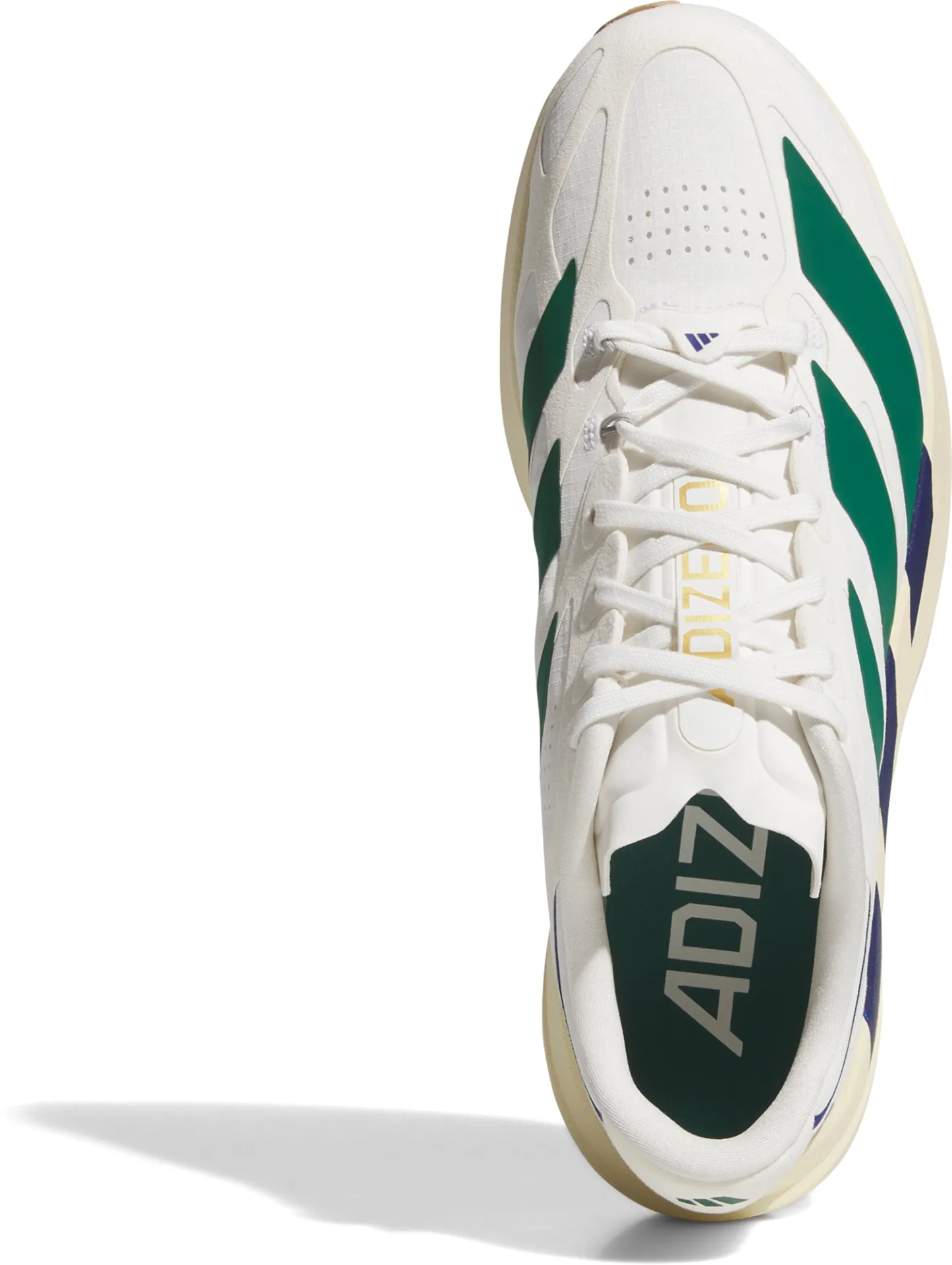 adidas Men's Adizero EVO SL EXO Suede Running Shoes - White/Collegiate Green/Cream - View 2
