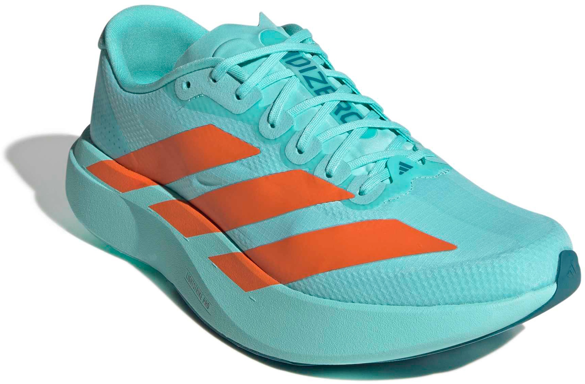 adidas Men's Adizero EVO SL Woven Running Shoes - Flash Aqua/Impct Orange/Arctic - View 5