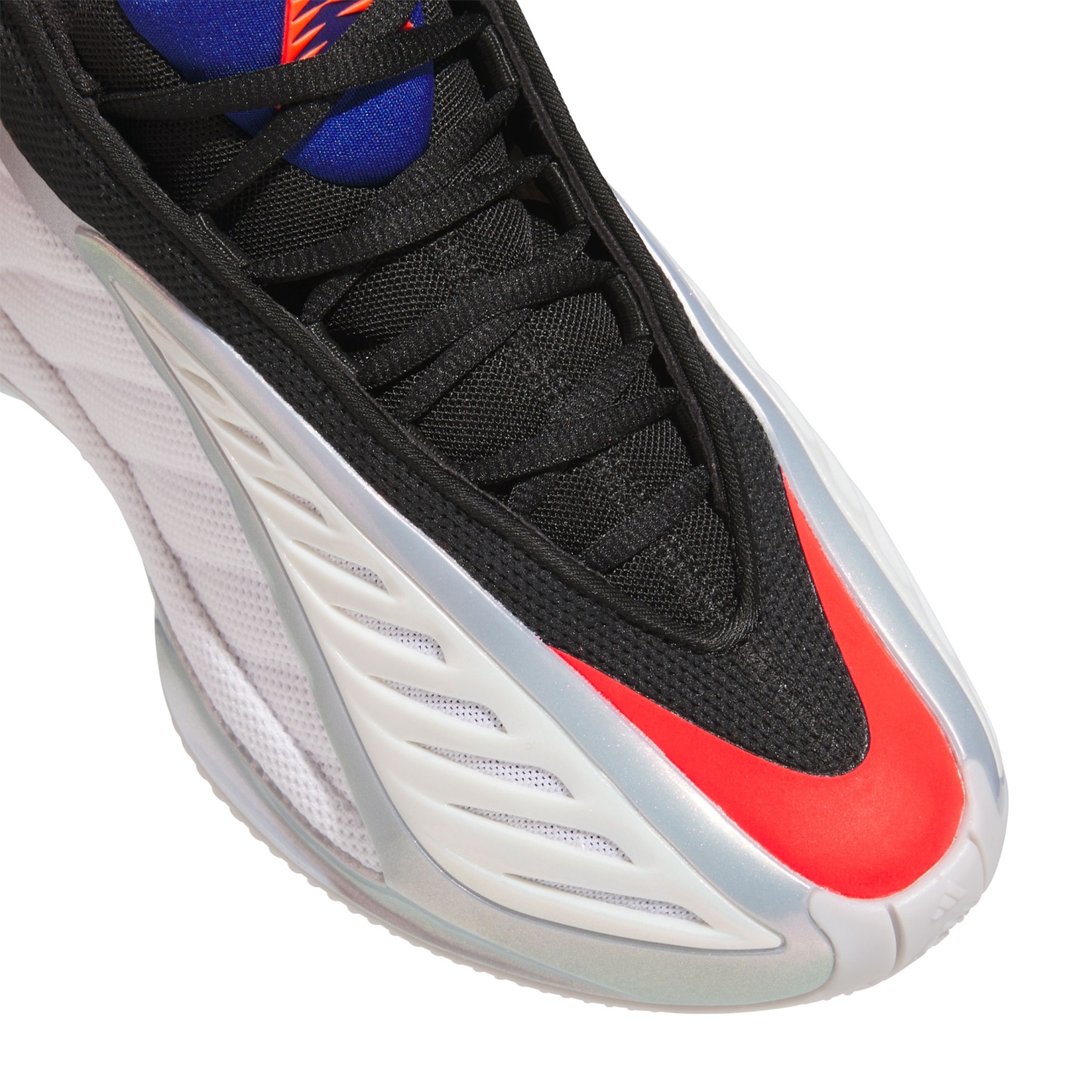 adidas Kids' Grade School Anthony Edwards 2 'Icon' Basketball Shoes - White/Lucid Red/Silver Metallic - View 9