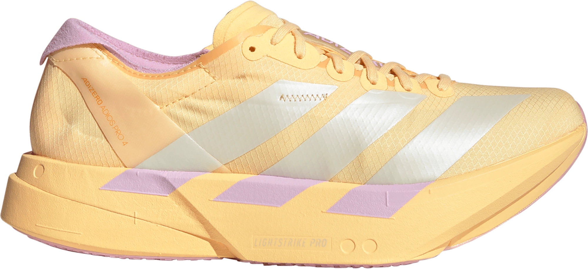 adidas Women's Adizero Adios Pro 4 Running Shoes - Ice Tangerine/Ice Gold Met./Bliss Lilac - View 1