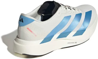adidas Men's Adizero EVO SL Woven Running Shoes - White/Light Blue/Bright Red - View 6