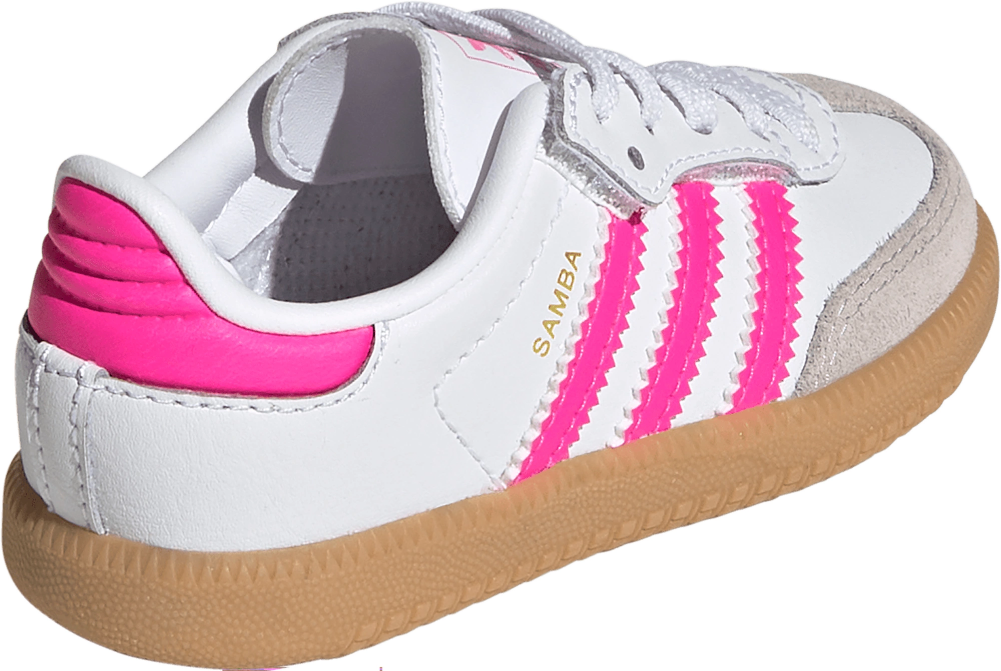 adidas Toddler Samba OG Shoes - White/Neon Pink - View 6