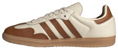 adidas Women's Samba OG Shoes - Wonder White/Dusky Bronze/Gold Met - View 4