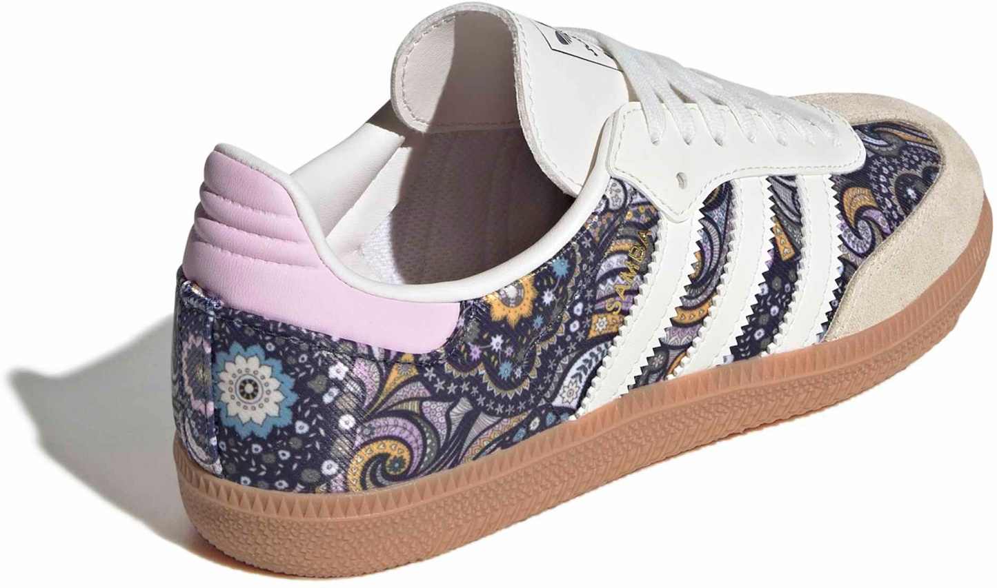 adidas Kids' Grade School Samba OG Shoes - Core White/Orchid Fusion/Gum 2 - View 5