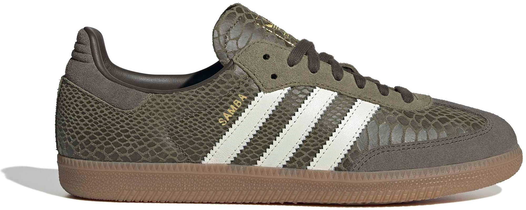 adidas Samba OG Shoes - Snake Olive/White - View 1