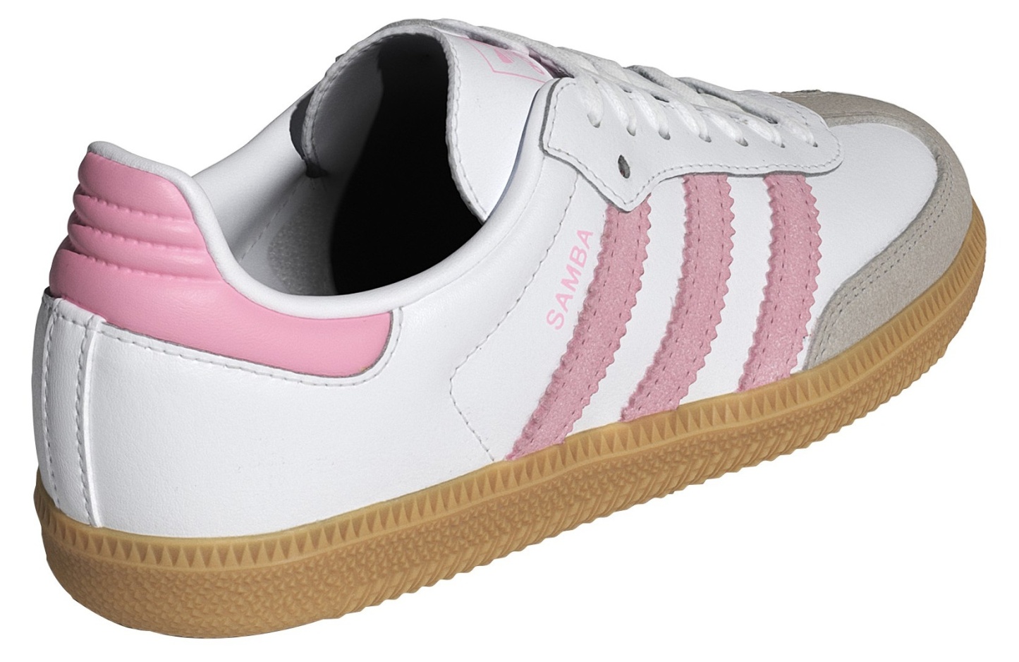 adidas Kids' Grade School Samba OG Shoes - White/Light Pink/Gum - View 6