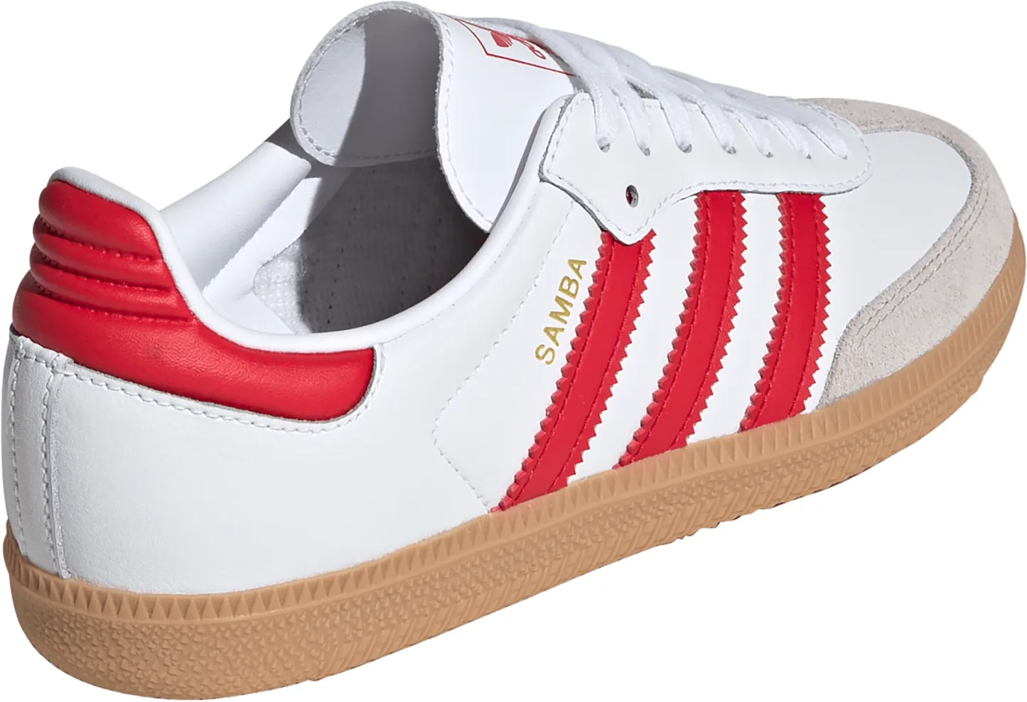 adidas Kids' Grade School Samba OG Shoes - White/Red - View 6