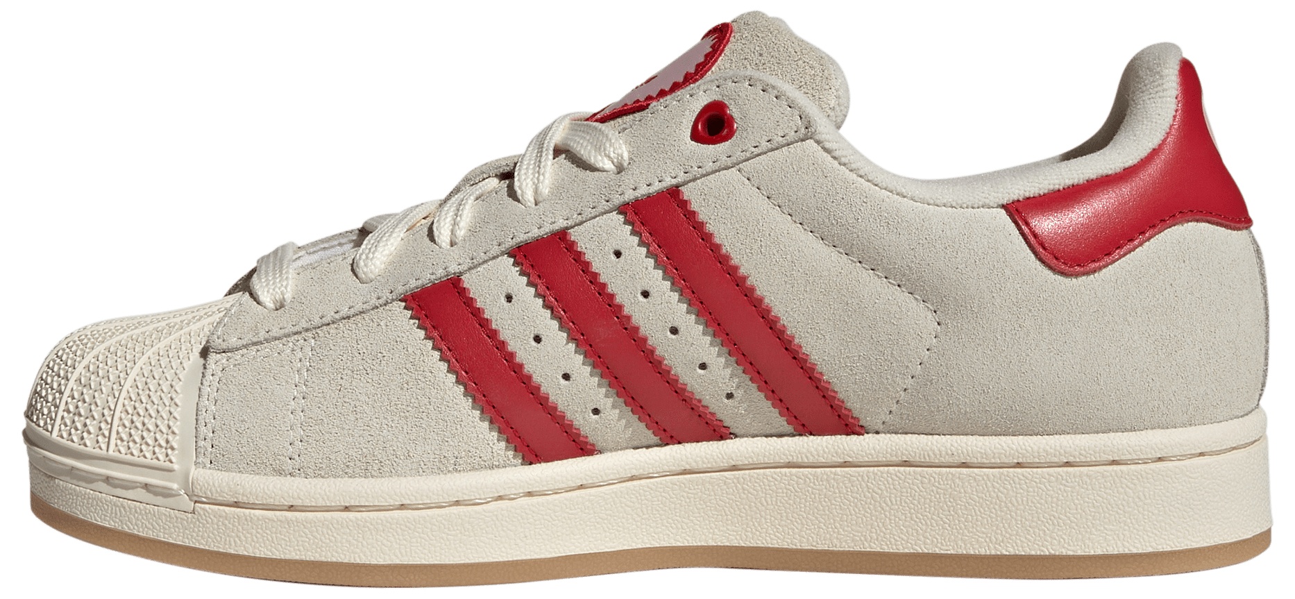 adidas Women's Superstar II Shoes - Cream White/Better Scarlet/Gum - View 4