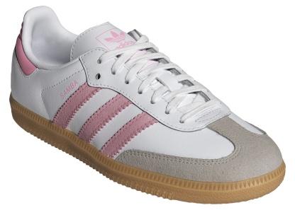 adidas Kids' Grade School Samba OG Shoes - White/Light Pink/Gum - View 5